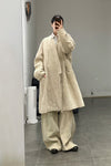 AVIVA JIFEI XUE Beige velvet mid-length kimono jacket FW23-KJM-BE